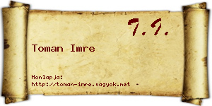 Toman Imre névjegykártya