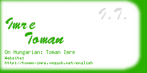 imre toman business card